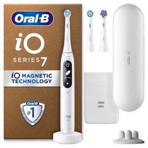 Oral B iO7 Electric Toothbrush White Alabaster with 2ct Extra Refills