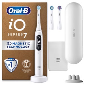 Oral B iO7 Electric Toothbrush White Alabaster with 2ct Extra Refills