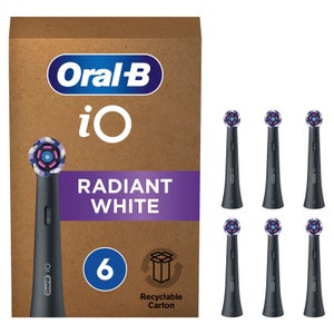 Oral B iO Radiant White Black with 6ct Mailbox Refill Pack