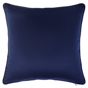 Large Crushed Velvet Cushion Navy 58x58cm Homebase