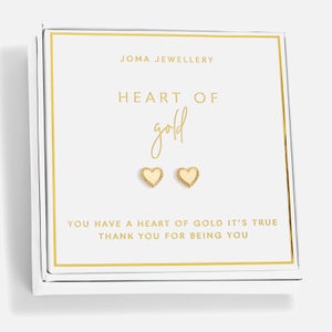 Joma Jewellery Beautifully Boxed Heart Of Gold Earrings