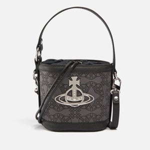 Vivienne Westwood Daisy Drawstring Logo-Jacquard Leather Bag