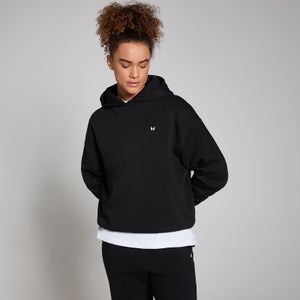 MP Ženski pulover s kapuco širokega kroja Basics – črna