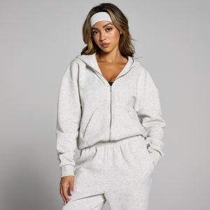 MP Women's Basics Zip Through Hoodie - Light Grey Marl