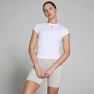Camiseta de manga corta de corte ajustado Basics para mujer de MP - Blanco