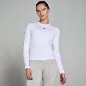 Женская облегающая футболка с длинными рукавами MP Basics — белый цвет