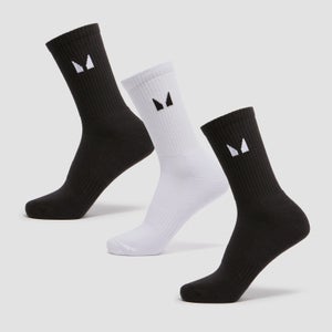 MP Women's Essentials Crew Socks - ženske čarape (pakovanje od 3 para) - crne/бео