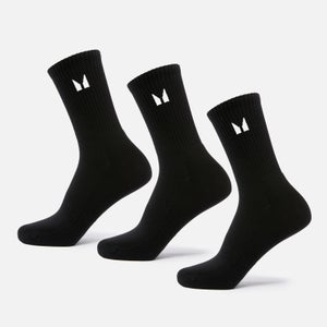 Calcetines unisex clásicos de MP (paquete de 3) - Negro