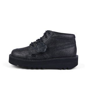 Adult Unisex Kick Hi Stack Glitter Text Black