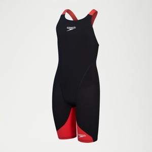 Fastskin Junior LZR Ignite Kneeskin-Schwimmanzug für Mädchen Schwarz/Rot