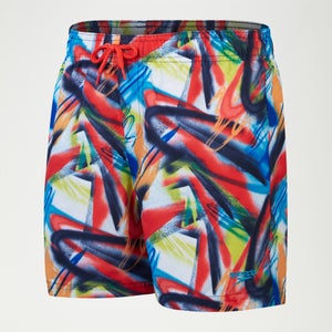 Boys Digital Printed 15" Swim Shorts Navy/Red/Green