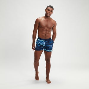 Men's Digital Printed Leisure 14" Swim Shorts Blue