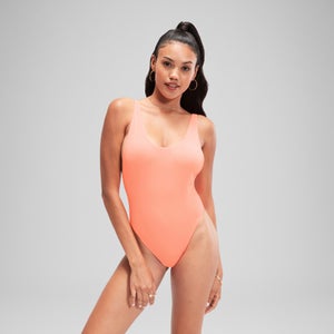 FLU3NTE High Leg Swimsuit Coral Disco Peach
