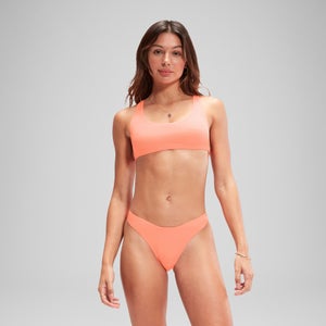 Korallenfarbene FLU3NTE Bikinihose mit Scoop-Front