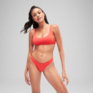 FLU3NTE Solid Convertible Bikini Top Red