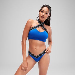 Braguita de bikini azul con cinturilla redondeada y en forma de «V» FLU3NTE