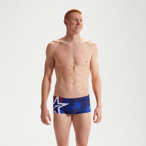 Bañador slip de 17 cm con estampado digital y logotipo Club Training para hombre Azul