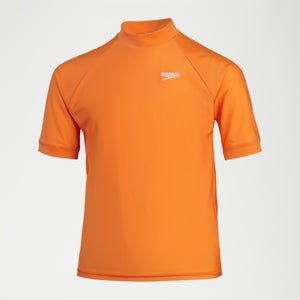 Camiseta técnica estampada de manga corta para niño, naranja