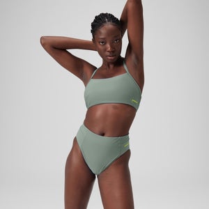 Women s Solid High Waisted Bikini Bottom Dark Grey Speedo