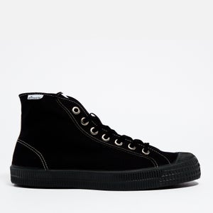 Novesta Men's Star Dribble Contrast Stitch Hi-Top Trainers - Black/Beige/Grey