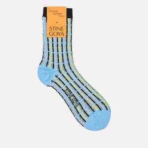 Stine Goya Iggy Checkered Jacquard-Knit Socks