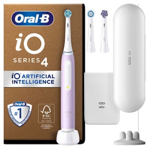 Oral B iO4 Lavender Electric Toothbrush and Extra Pack of Toothbrush Head 2 Count