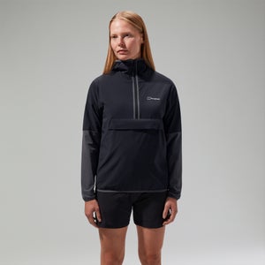 Wandermoor Wind-Damen-Smock Schwarz/Grau