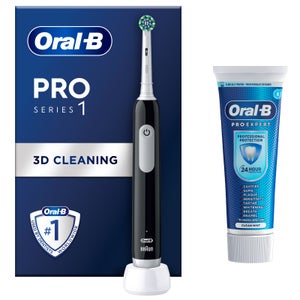 Oral-B Pro 1 Black Electric Toothbrush & Toothpaste 75ml