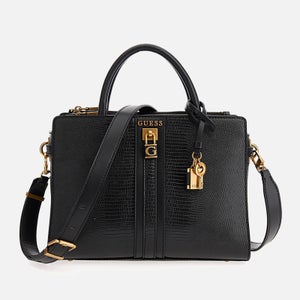 Guess Ginevra Elite Society Snake-Effect Faux Leather Satchel