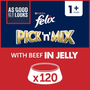 Felix As Good As Is Looks Adult Wet Cat Food with Beef in Jelly 120x100g