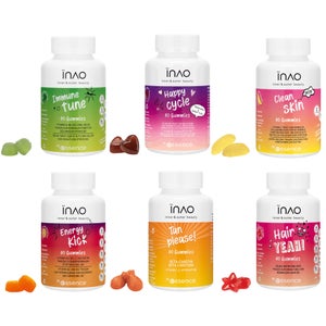INAO by essence Gummies: Dream & Chill / Happy Cycle / Tan Please! / Hair YEAH! / Clean Skin / Energy Kick / Immune Tune
