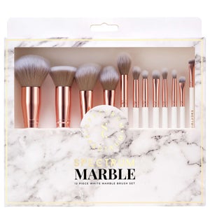 Spectrum Everyday Sets White Marbleous 12 Piece Makeup Brush Set