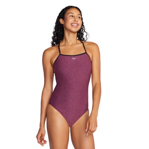 Speedo Women's Swimsuit One Piece V-Neck Shirred Halter Moderate Cut,  Black, 6 : : Clothing, Shoes & Accessories