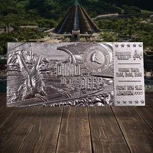 Jurassic World Limited Edition .999 Silver Plated Mosasaurus Attraction Ticket