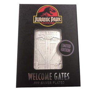 Jurassic Park Limited Edition .999 Silver Plated Entrance Gates Ingot