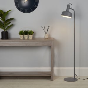Grey metal shop floor lamp