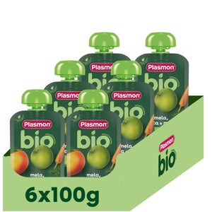 100% Frutta Biologica Mela, Carota e Mango 6 x 100g