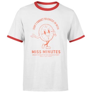 Dont Forget To Check With Miss Minutes Men's Ringer T-Shirt - White Red