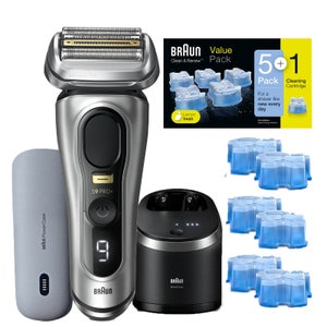 Braun Series 9 Pro+ 9577cc Elektrorasierer, Reinigungskartuschen 5+1er-Pack