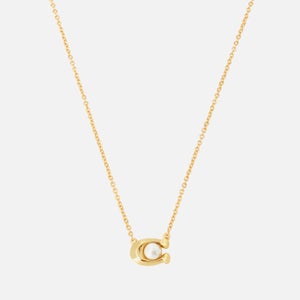 Coach Pearl Signature Gold-Tone Pendant Necklace