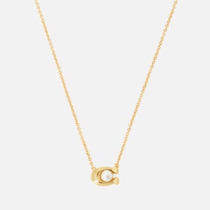 Coach Pearl Signature Gold-Tone Pendant Necklace