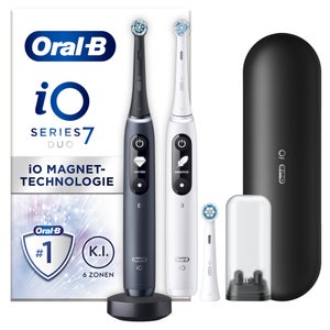 Oral-B iO Series 7 Elektrische Zahnbürste Black Onyx/White Alabaster mit 2. Handstück