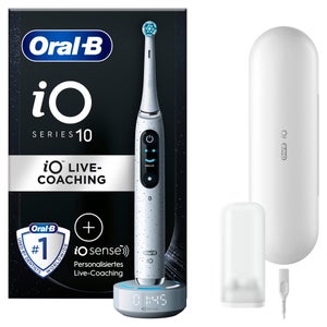 [Zahnarztpraxis-Angebot] Oral-B iO Series 10 Elektrische Zahnbürste, Lade-Reiseetui, Stardust White