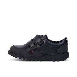 Junior Boys Kick Scuff Twin Leather Black