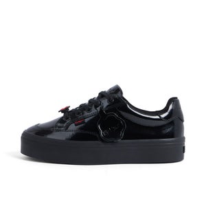 Youth Women Tovni Stack Lo Flower Patent Leather Black
