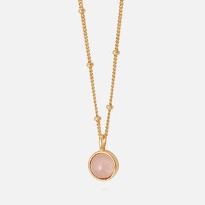 Daisy London Rose Quartz 18-Karat Gold-Plated Sterling Silver Necklace