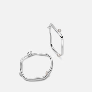 Daisy London X Shrimps Pearl Sterling Silver Hoop Earrings