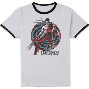 Army Of Darkness Hail To The King Unisex Ringer T-Shirt - White/Black