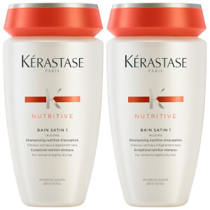 Kérastase Nutritive Duo Set: Bain Satin 1: Nourishing Shampoo for Slightly Dry Hair 2 x 250ml