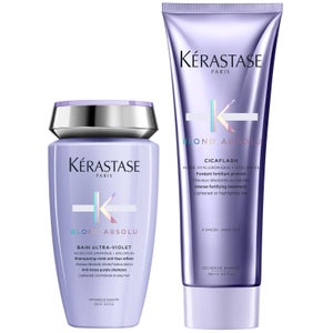 Kérastase Blond Absolu Duo Set: Bain Ultra-Violet Shampoo 250ml & Cicaflash Conditioner 250ml
